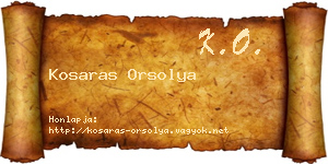 Kosaras Orsolya névjegykártya